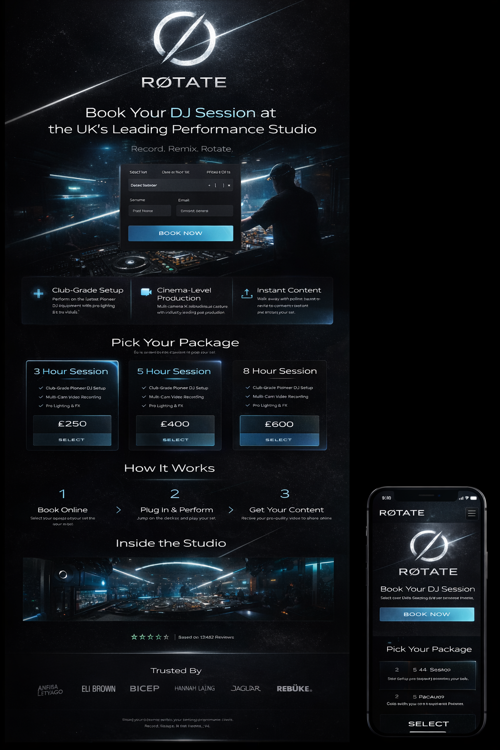 Programmable lighting concept for Rotate Studios